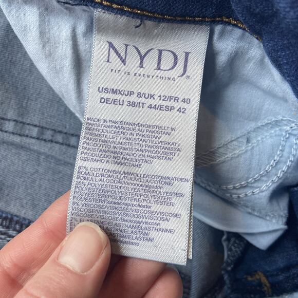 NYDJ Jeans Womens Sz 8 Blue Sherri Slim Lift X Tuck Tech Stretchy Straight Leg - Picture 6 of 13